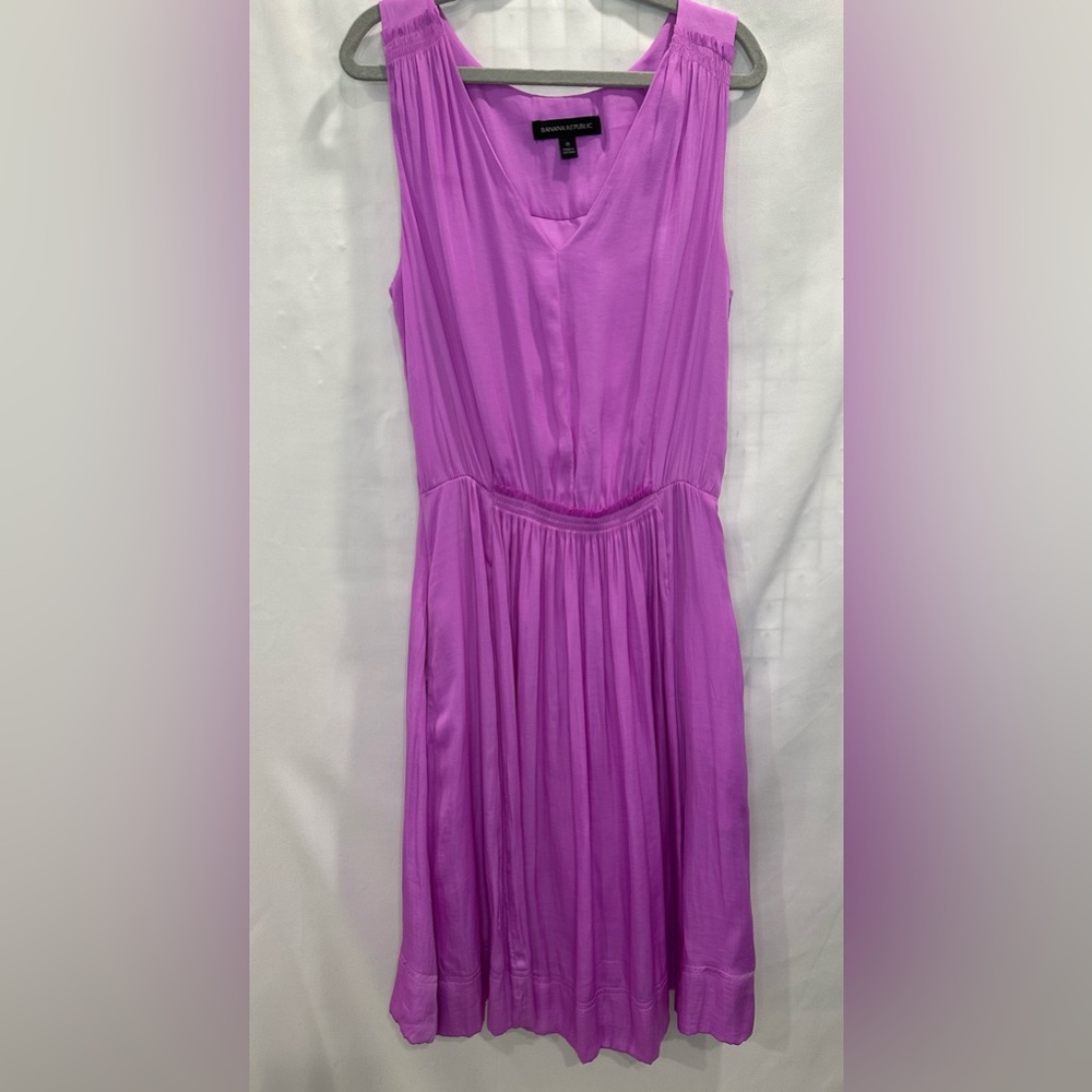 Banana Republic Pink Pleated Mini Dress Scoop Neck Cocktail